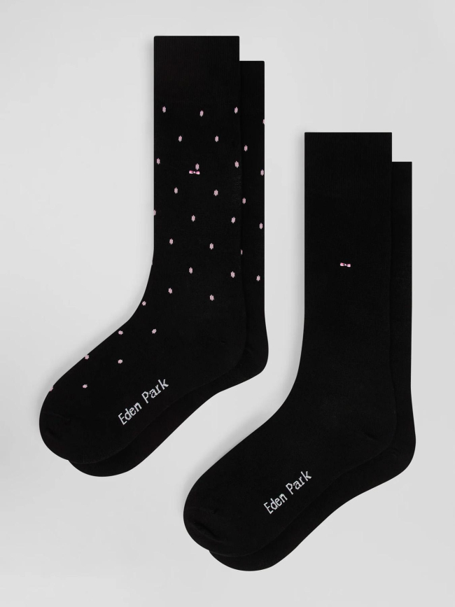 Lot 2 paires de chaussettes rose noire homme - Eden Park