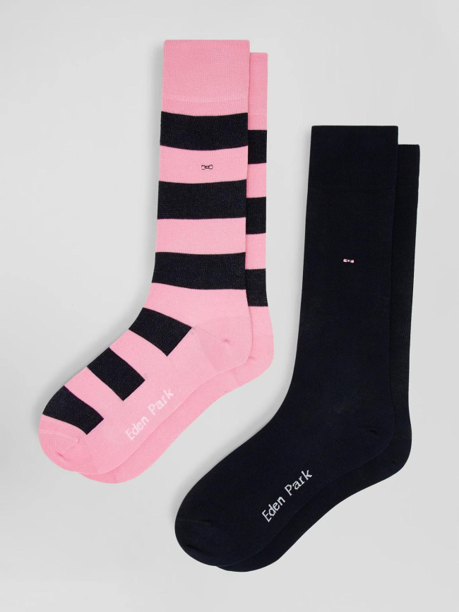 Lot 2 paires chaussettes cercle rose marine homme - Eden Park