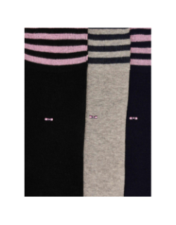 Lot 3 paires de chaussettes rayés noir homme - Eden Park