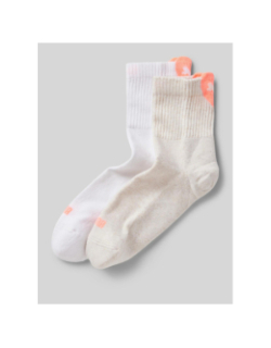 Pack de 2 paires de chaussettes cœur blanc beige femme - Puma