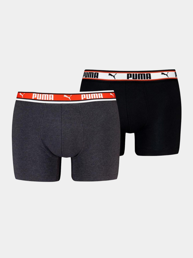 Pack 2 boxers basic logo noir/gris homme - Puma