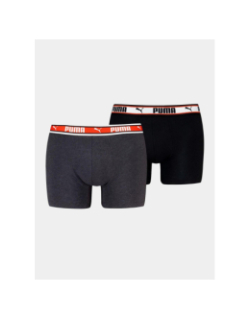 Pack 2 boxers basic logo noir/gris homme - Puma