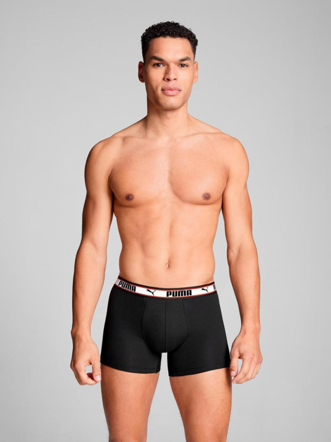 Pack 2 boxers basic logo noir/gris homme - Puma