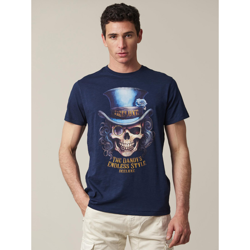 T-shirt dandy squelette bleu marine homme - Deeluxe