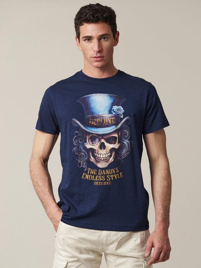 T-shirt dandy squelette bleu marine homme - Deeluxe