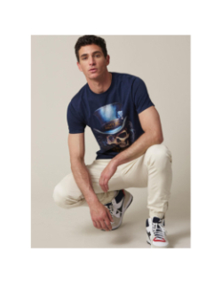 T-shirt dandy squelette bleu marine homme - Deeluxe