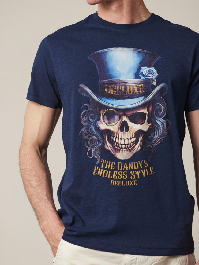 T-shirt dandy squelette bleu marine homme - Deeluxe