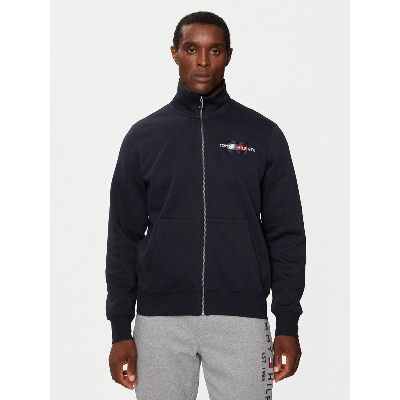 Sweat zippé logo brodé bleu marine homme - Tommy Hilfiger