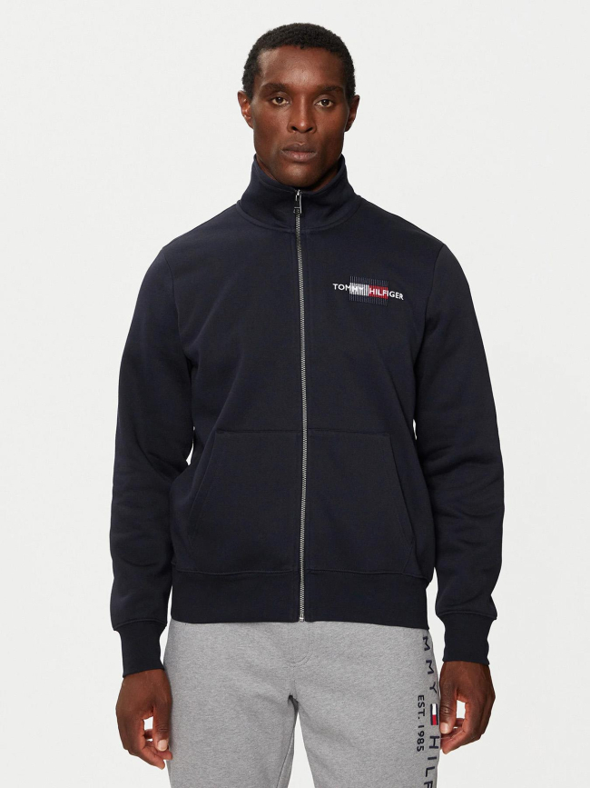 Sweat zippé logo brodé bleu marine homme - Tommy Hilfiger