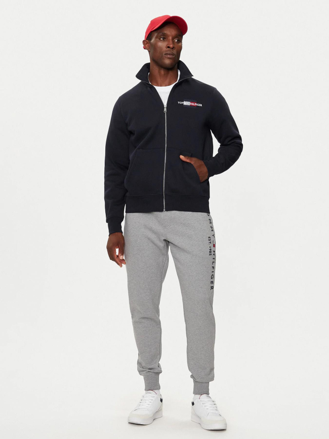 Sweat zippé logo brodé bleu marine homme - Tommy Hilfiger