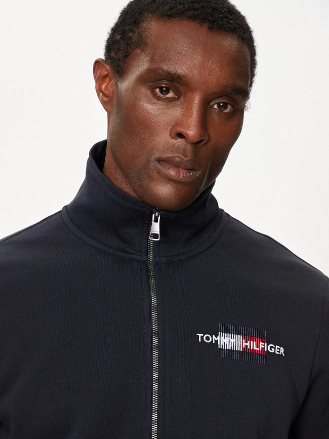 Sweat zippé logo brodé bleu marine homme - Tommy Hilfiger