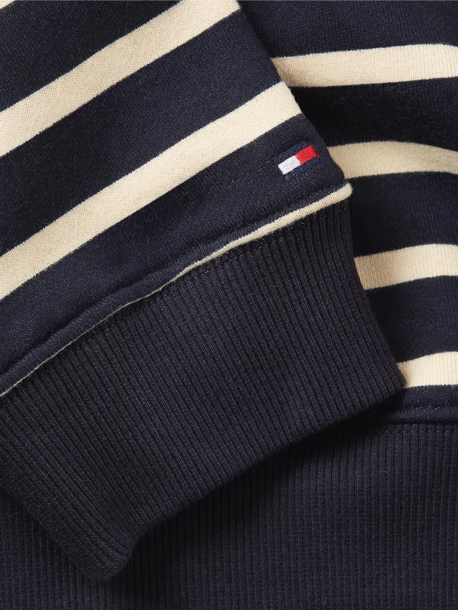 Polo manches longues à rayures beige bleu - Tommy Hilfiger