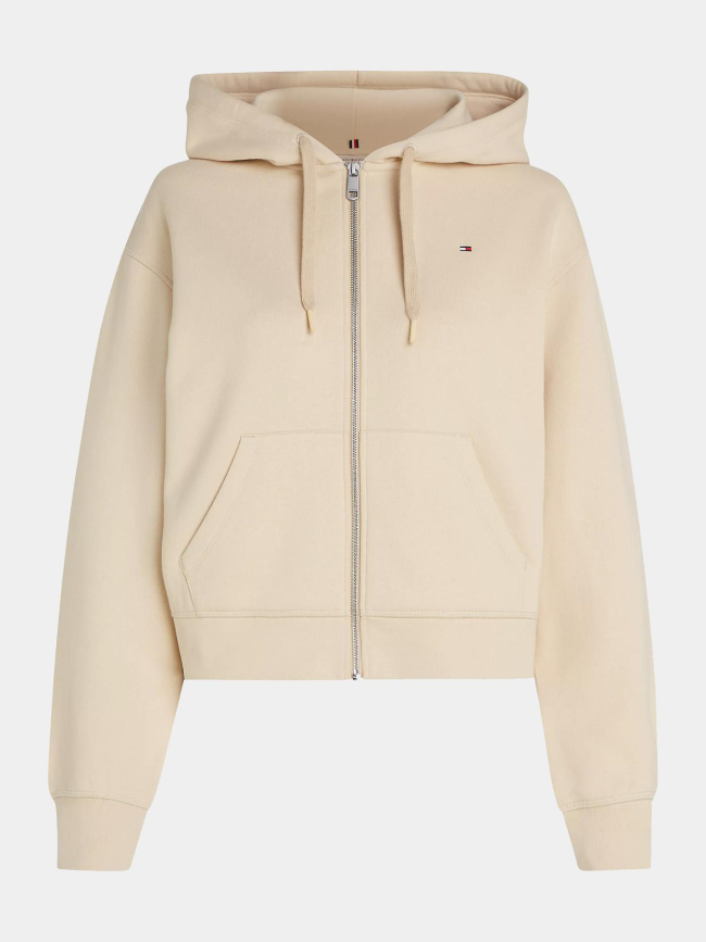 Sweat zippé à capuche reg flag beige homme - Tommy Hilfiger