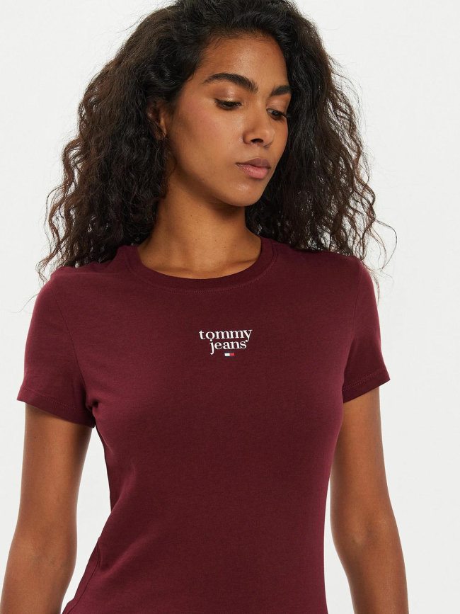 T-shirt slim essential bordeaux femme - Tommy Jeans