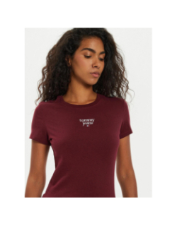 T-shirt slim essential bordeaux femme - Tommy Jeans