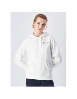 Sweat à capuche logo brodé blanc femme - Champion