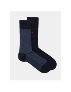 Pack 2 paires chaussettes birdseye bleu homme - Tommy Hilfiger