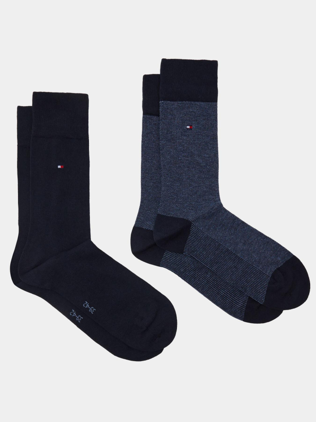 Pack 2 paires chaussettes birdseye bleu homme - Tommy Hilfiger