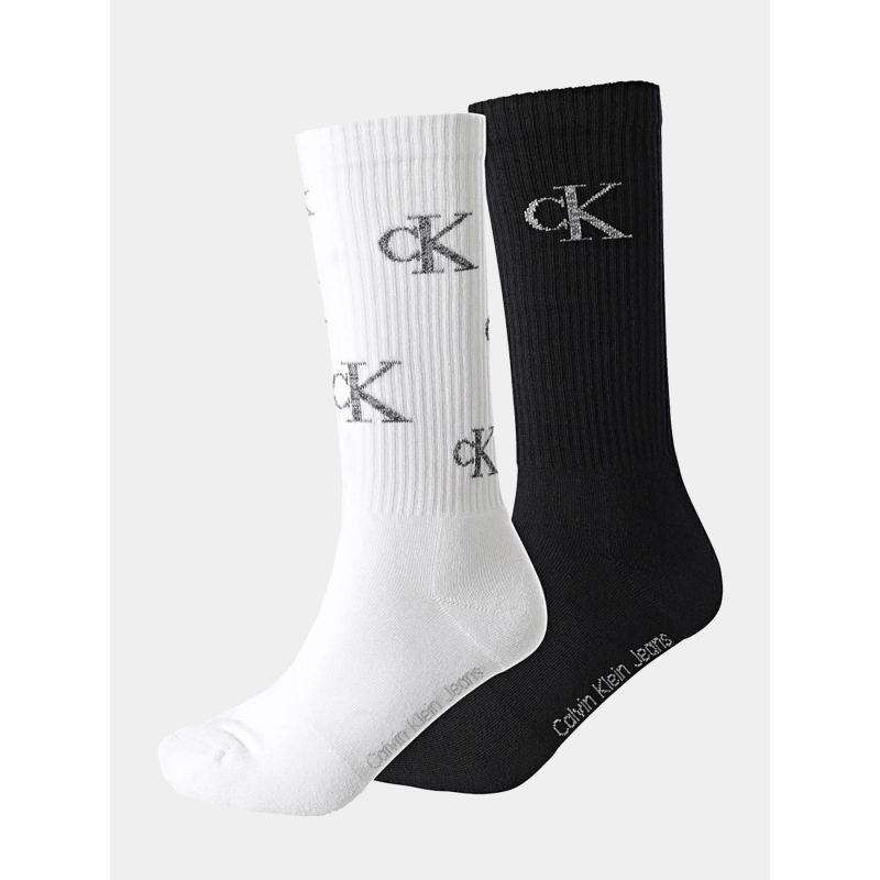 Pack de 2 paires de chaussettes cjk blanc noir - Calvin Klein