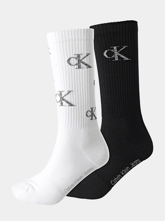 Pack de 2 paires de chaussettes cjk blanc noir - Calvin Klein