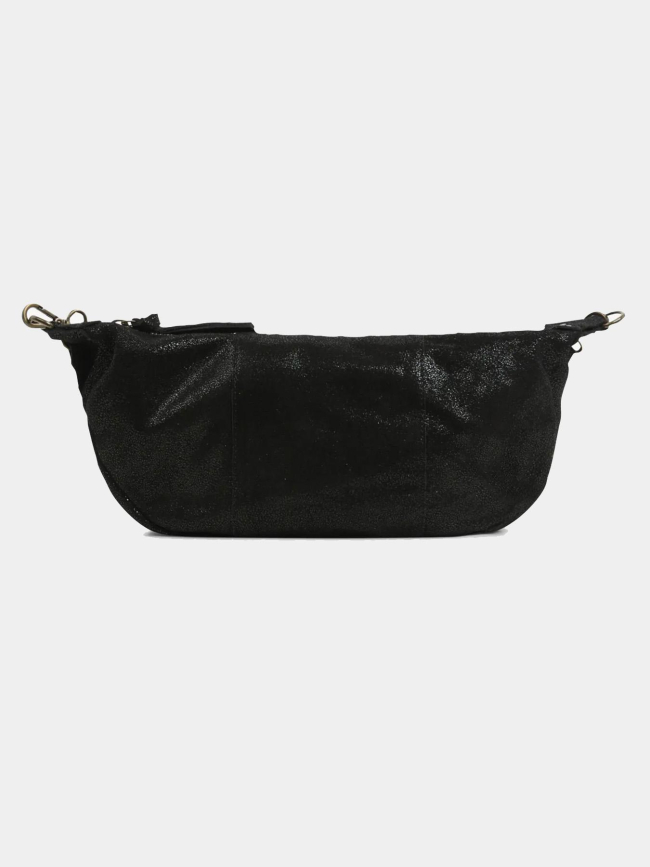 Sac bandoulière en cuir nulla noir femme - Pieces