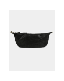 Sac bandoulière en cuir nulla noir femme - Pieces