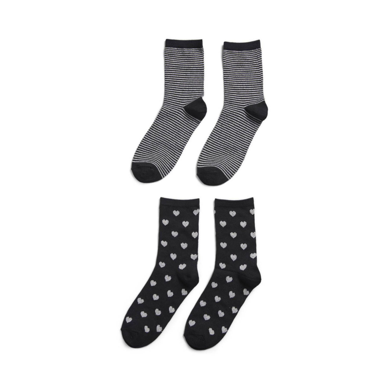 Lot 2 paires de chaussettes nina doré noir femme - Pieces