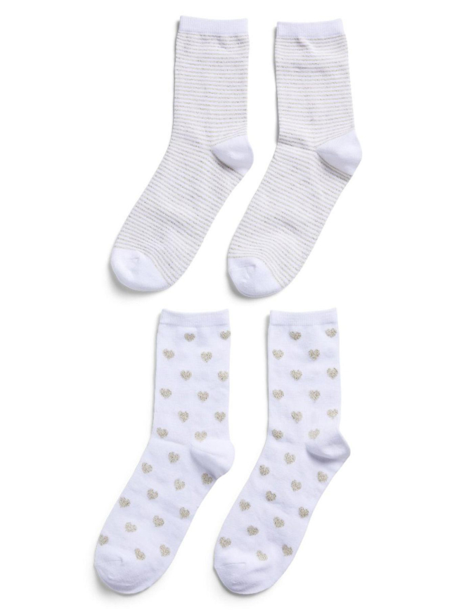 Lot 2 paires de chaussettes nina doré blanc femme - Pieces