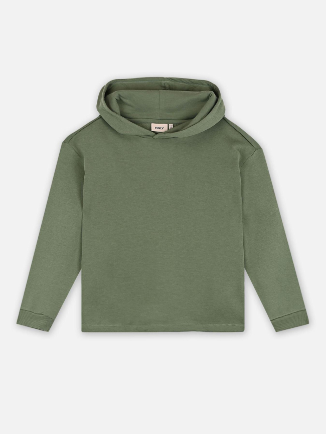 Sweat à capuche kogfave vert fille - Only