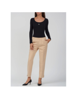 Pantalon jogger roberta structure beige femme - Guess