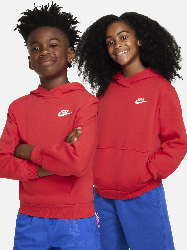 Sweat à capuche nsw club fleece rouge enfant - Nike