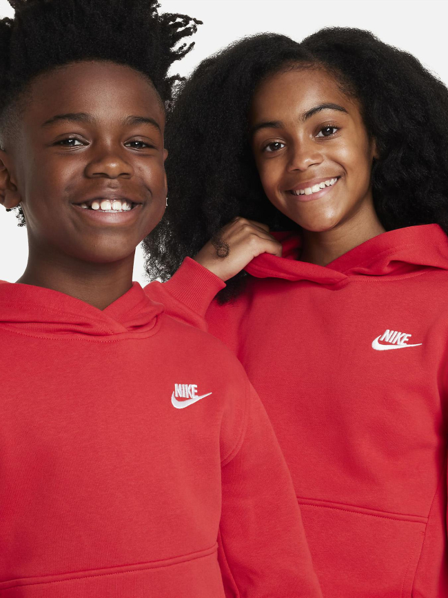 Sweat à capuche nsw club fleece rouge enfant - Nike