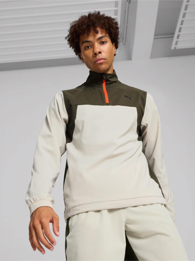 Haut d'entrainement nrj trend beige et vert homme - Puma