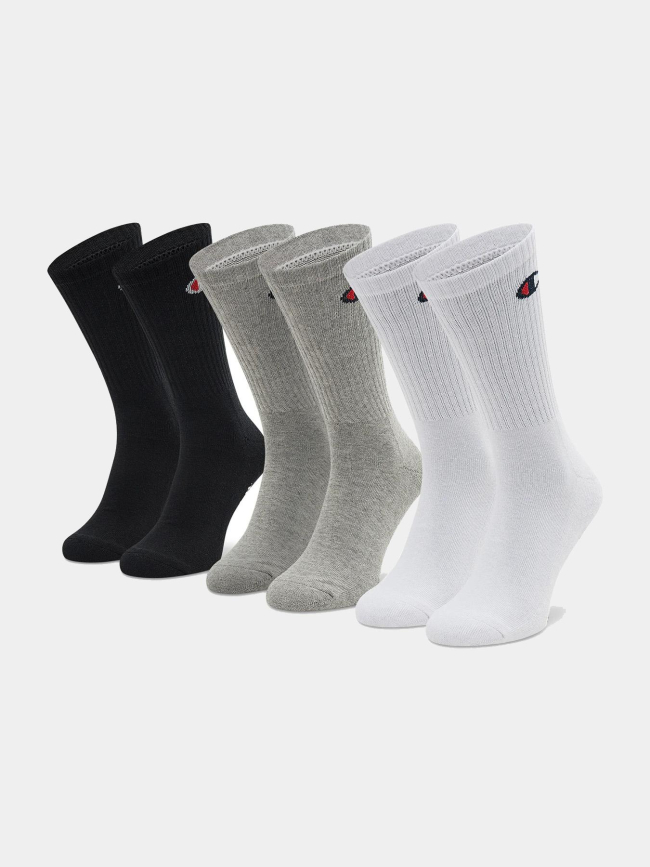 Pack 3 paires crew socks gris - Champion