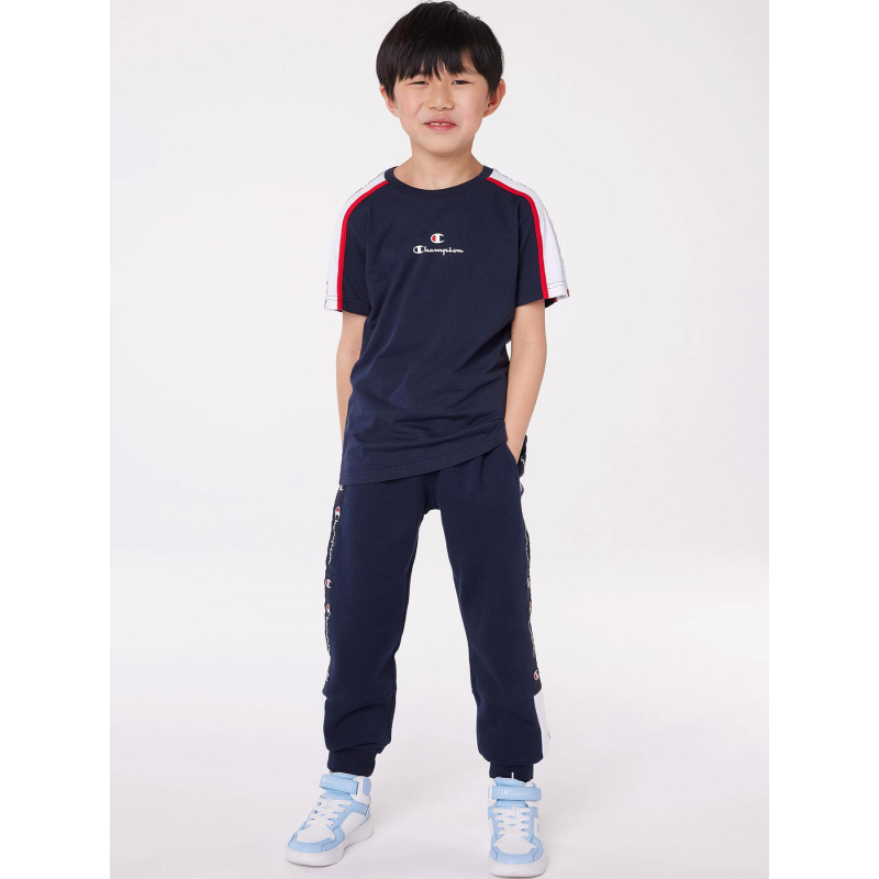 Jogging rib cuff pants logo bleu marine garçon - Champion