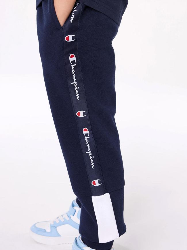 Jogging rib cuff pants logo bleu marine garçon - Champion