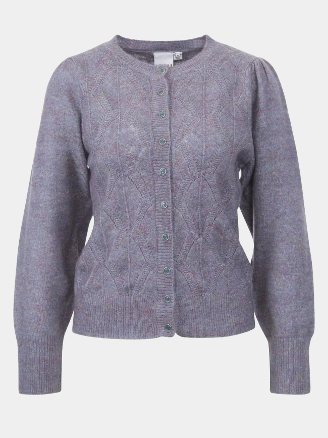 Gilet cardigan allia bleu femme - Ichi