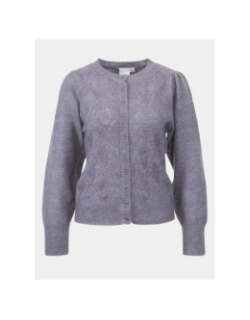 Gilet cardigan allia bleu femme - Ichi