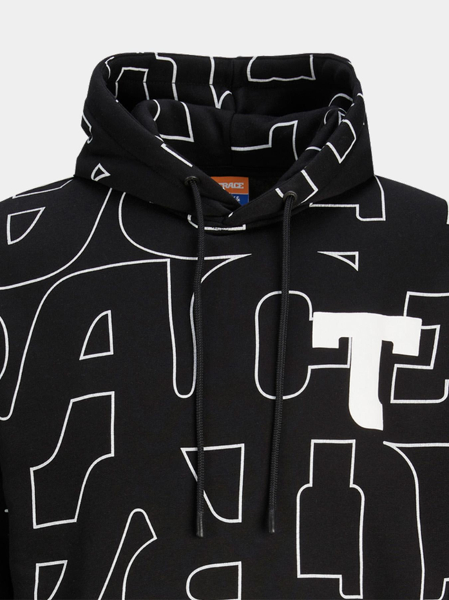 Sweat à capuche trace aop noir homme - Jack & Jones