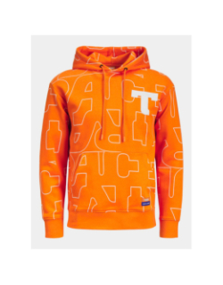 Sweat à capuche trace aop orange homme - Jack & Jones