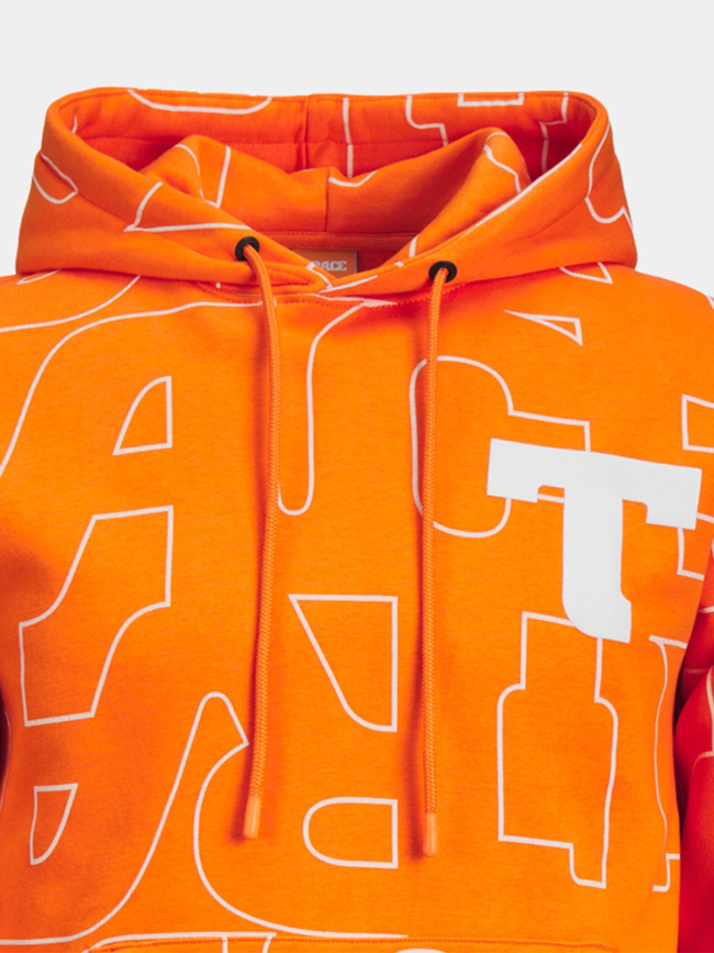 Sweat à capuche trace aop orange homme - Jack & Jones