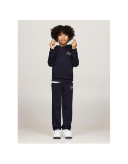 Sweat à capuche logo puff print bleu marine enfant - Tommy Hilfiger