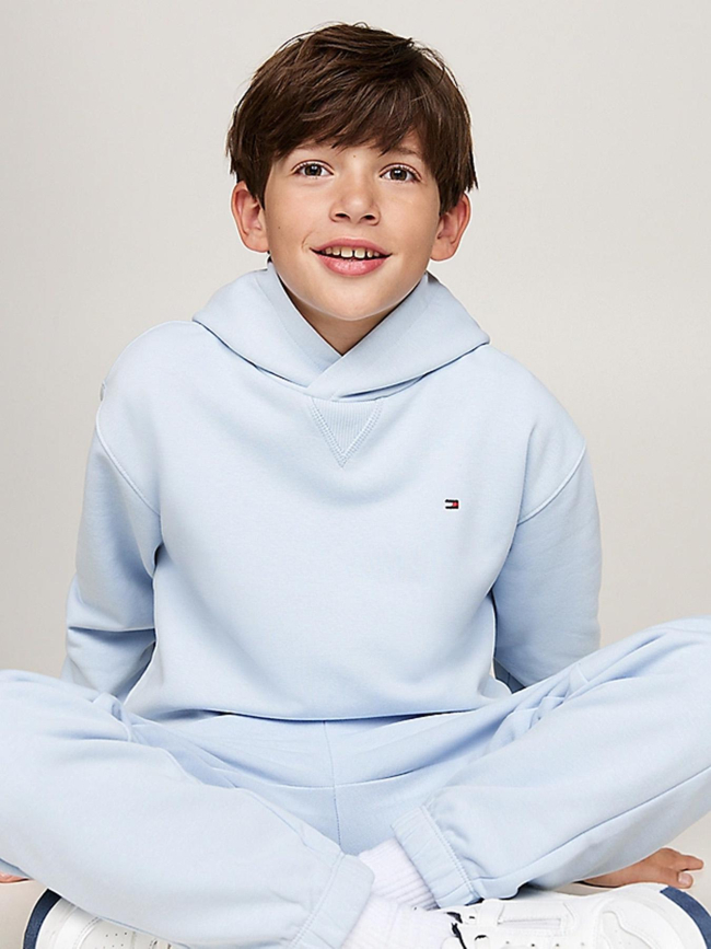 Sweat à capuche logo brodé bleu ciel enfant - Tommy hilfiger