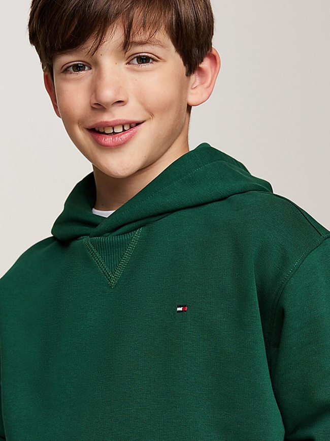 Sweat à capuche logo brodé vert enfant - Tommy hilfiger