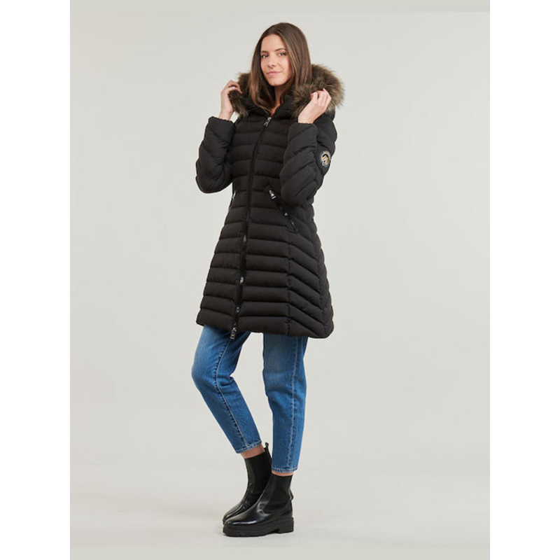 Doudoune mi-longue cap noir femme - Superdry