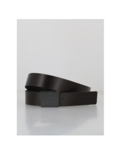 Ceinture en cuir lisse boucle plaque marron homme - Calvin Klein