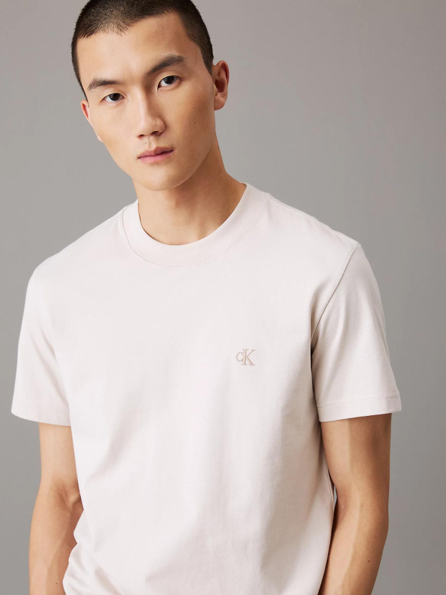 T-shirt heavy regular beige homme - Calvin Klein Jeans