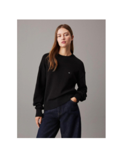 Pull monogram noir femme - Calvin Klein Jeans