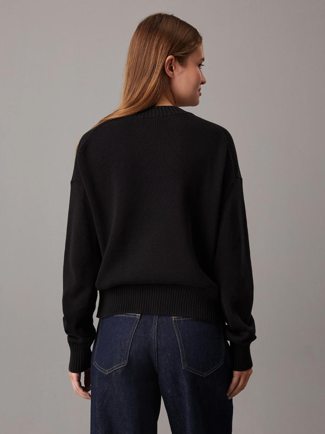 Pull monogram noir femme - Calvin Klein Jeans