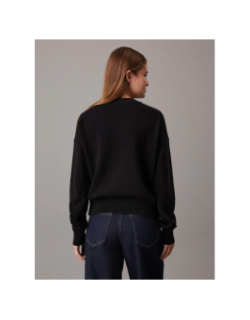 Pull monogram noir femme - Calvin Klein Jeans